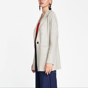 ZARA Faux Suede Blazer Grey